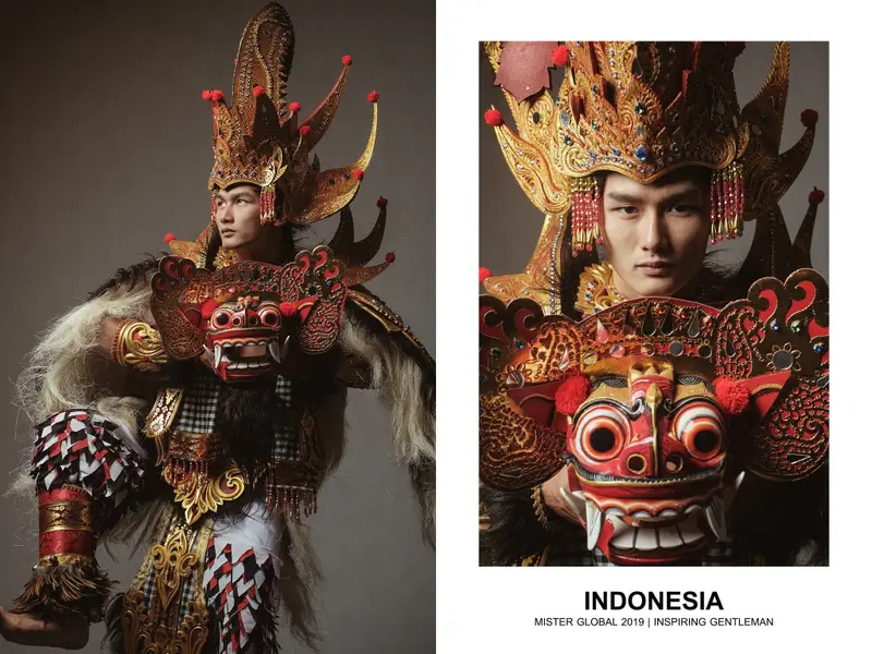 Um homem da Indonésia com um dragão