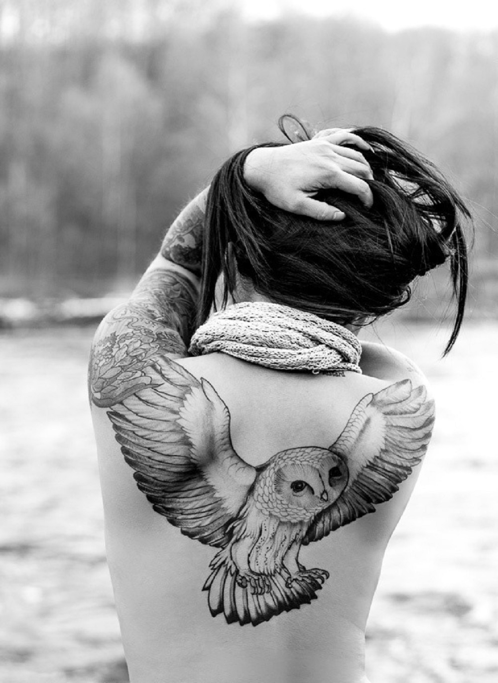 Tatuagem nas costas - coruja