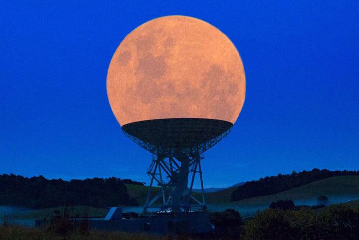 A Super Lua vista por um Radiotelescópio