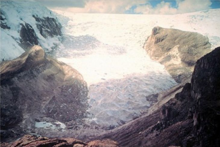 Qori Kalis-glaciären, Peru. Juli 1978