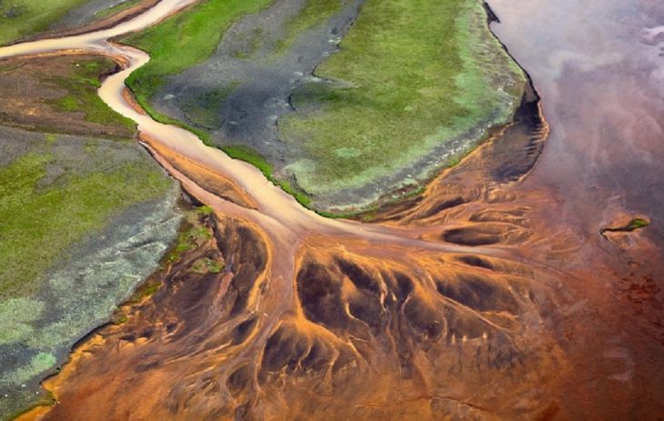 Río en forma de árbol, Islandia