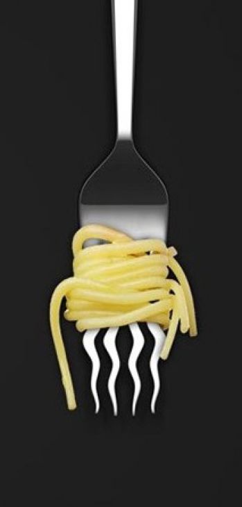 Bølget gaffel for spaghetti