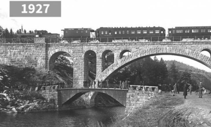 Puente de ferrocarril Kjeåsen, Kjeåsen, Noruega, 1927