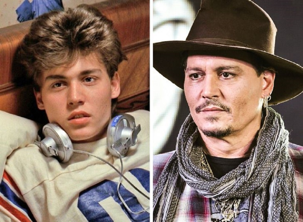 Johnny Depp - al principio de su carrera y hoy