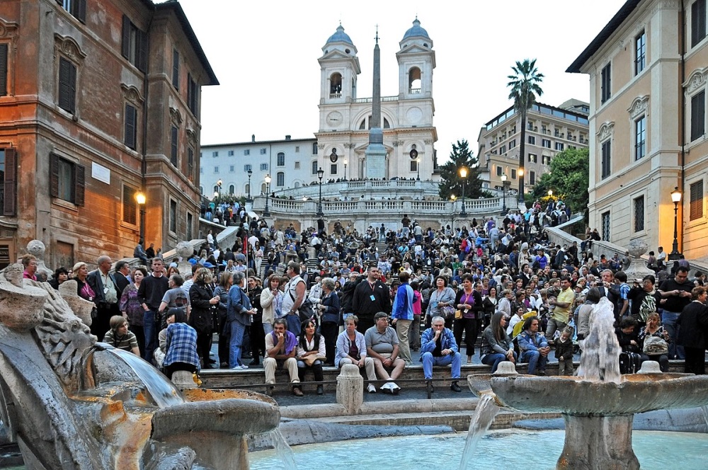 De Spaanse trappen Triniti 'dei Monti in Rome, Italië