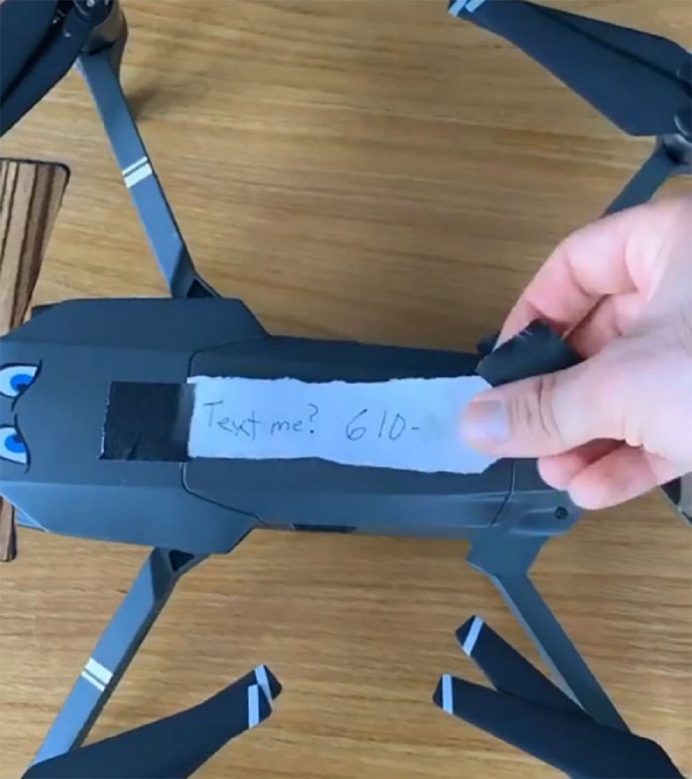 Mensagem no drone