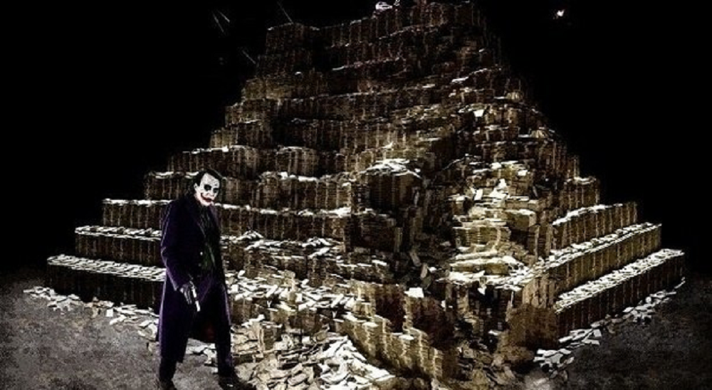 ¿Cuánto dinero quemó el Joker?