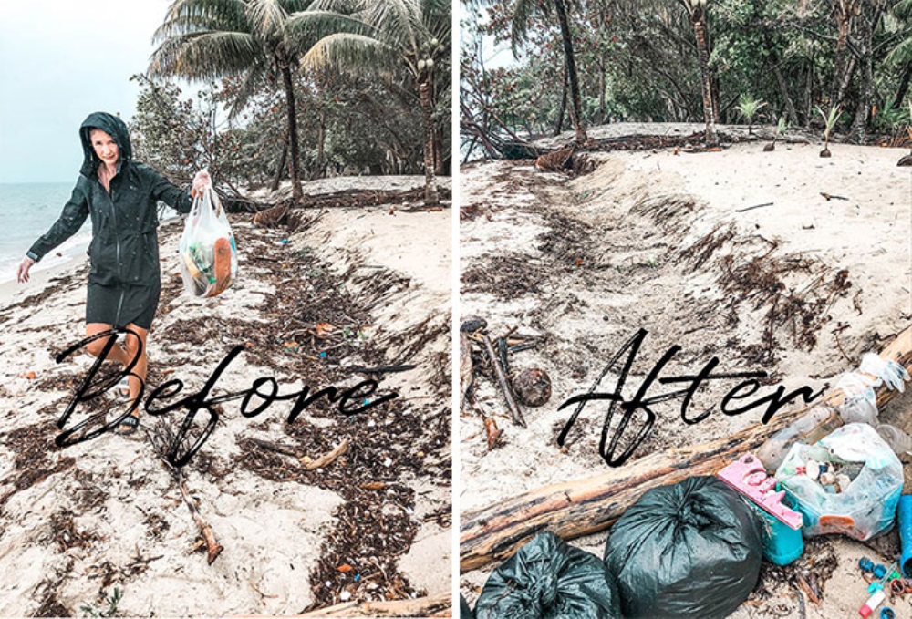 Praia de Belize limpa