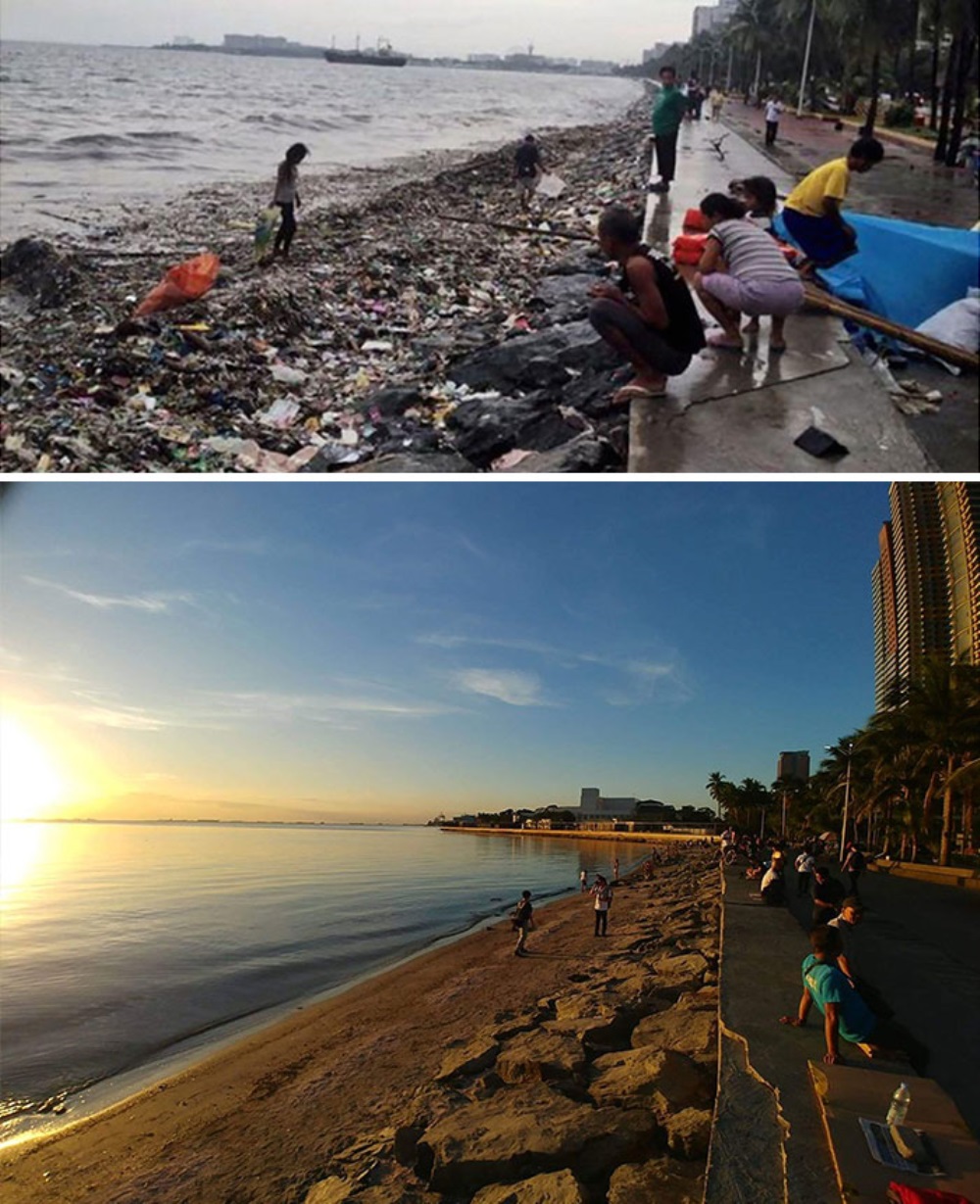 Baía da Manila limpa de lixo