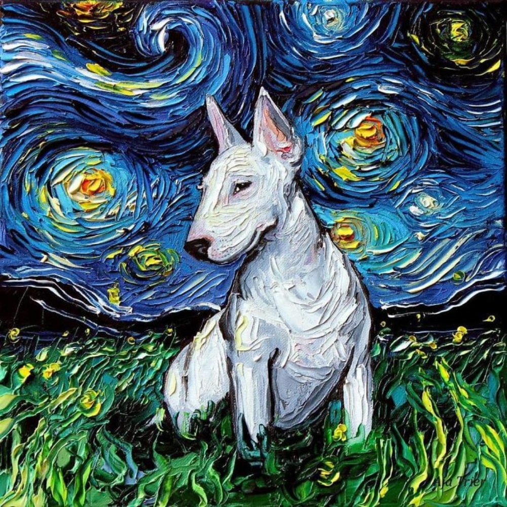 Retrato de um cachorro branco