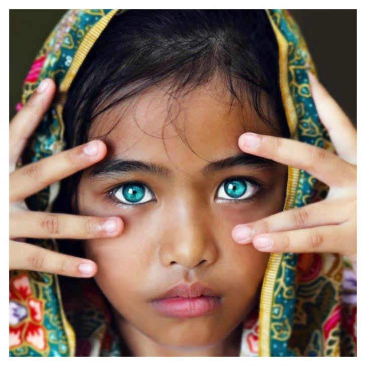 Girl with bright eyes