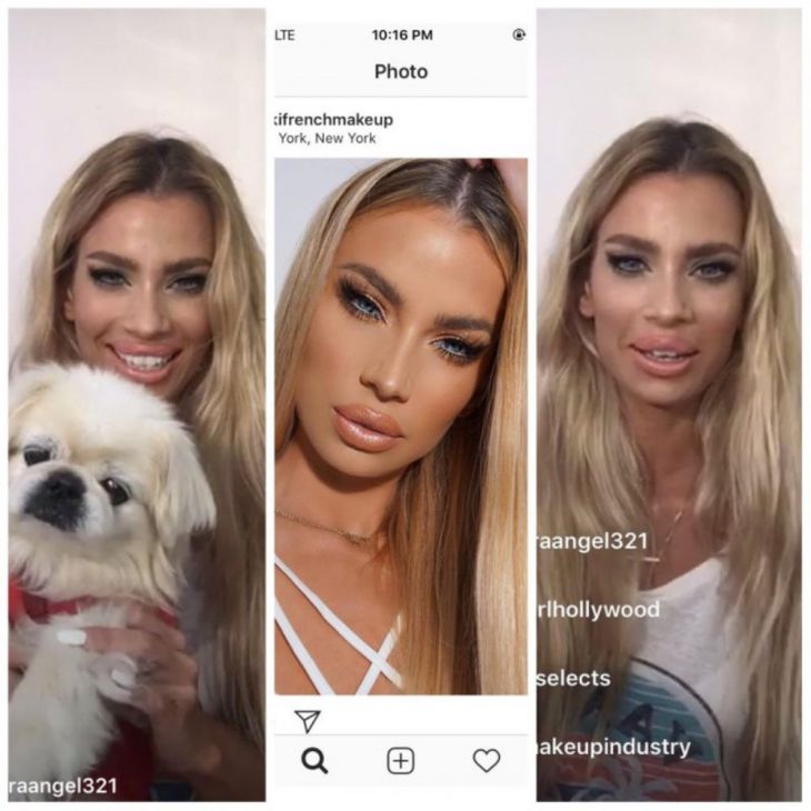 Instagram and reality - the lips of a girl