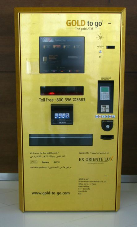 barras de ouro em máquinas de venda automática