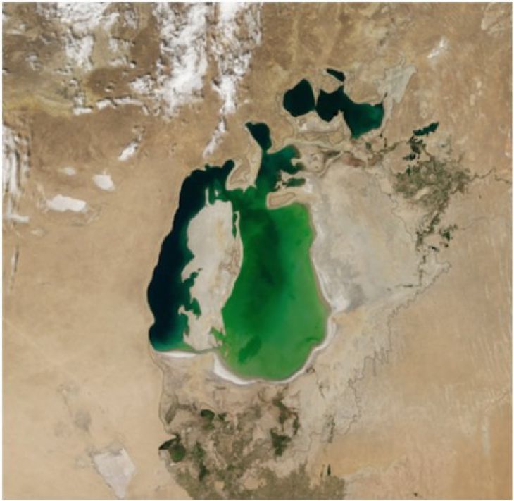 Marea Aral, Asia Centrală.  August 2000